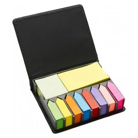 Öntapadó jegyzetlapok asztali tartóban, fekete