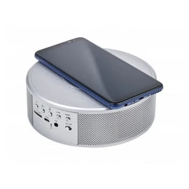 Töltőállomás és hangszóró, ezüst