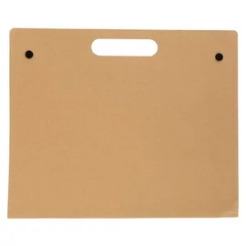 Mappa füzettel, jelölőkkel, barna