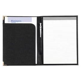 A/5 műbőr mappa fém sarokkal, fekete/arany