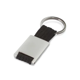 TECH Téglalap alakú fém kulcstartó, fekete