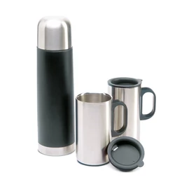 ISOSET Termosz 2 bögrével, fekete