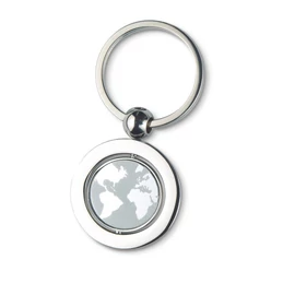 GLOBY Földgömb kulcstartó, ezüst