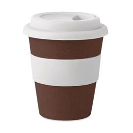 BRAZIL WHITE Kávébab-héj/PP ivópohár, 350ml , fehér