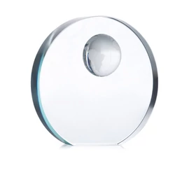 MONDAL Földgömb alakú trófea, áttetsző