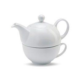 TEA TIME Teáskanna csészével, 400 ml, fehér