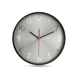 RONDO Ezüst számlapos falióra, fekete