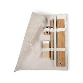 ECOSET Írószer készlet tokban, bézs