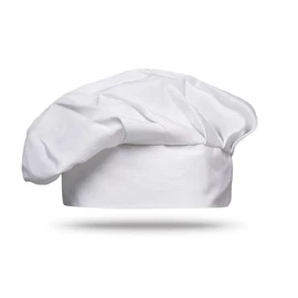 CHEF Pamut szakács sapka, 130 g, fehér