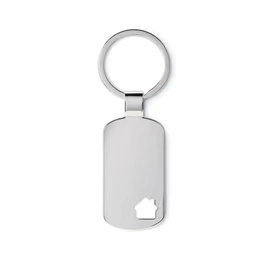 HOUSE KEY Kulcstartó ház díszítéssel, matt ezüst