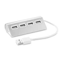 ALUHUB 4 portos USB elosztó, matt ezüst