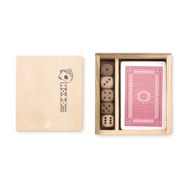 LAS VEGAS Kártya és dobókockák dobozban, fa