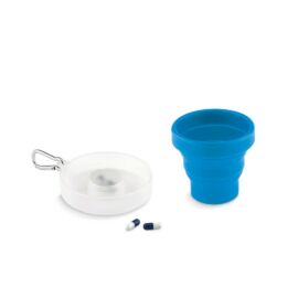 CUP PILL Összehajtható szilikon pohár, kék