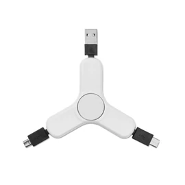 SPINCABLE 3 az 1-ben töltőkábel spinner, fehér