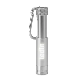 POP LIGHT Alumínium/ABS LED kulcstartó, ezüst