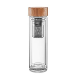 BATUMI GLASS Duplafalú üveg palack, 420 ml, átlátszó