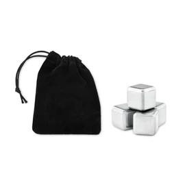 ICY 4 részes acél jégkocka szett, fekete