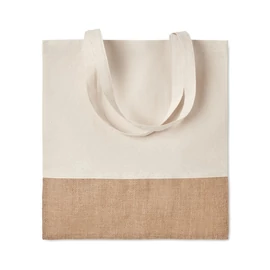 INDIA TOTE Bevásárlótáska juta résszel, bézs