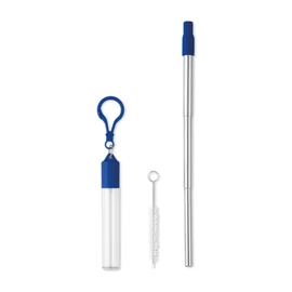 SCOPIC STRAW Teleszkópos szívószál kefével, királykék