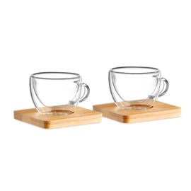 BELIZE Duplafalú presszó pohár szett, áttetsző