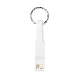 BIGMINI 3-1-ben töltőkábel kulcstartó, fehér