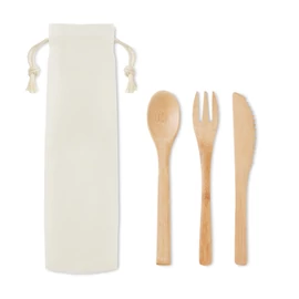 SETBOO Bambusz evőeszköz készlet, bézs