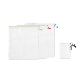 VEGGIE SET RPET 3 részes RPET bevásárlótasak, fehér