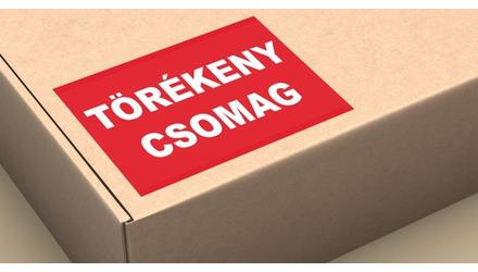 Új termék a webáruházunkban a Törékeny csomag feliratú matrica