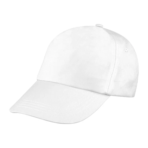 Vászon baseball sapka, 5 panel, fehér