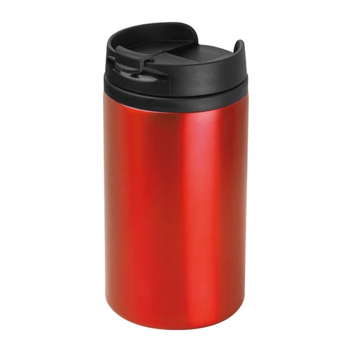 Fém termoszbögre, 250 ml, piros