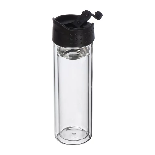 Szűrős üveg kulacs, 400 ml, áttetsző