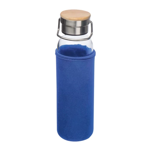 Üveg ivópalack neoprén tokban, 600 ml, kék