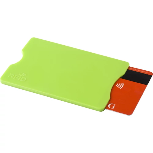 Kártyatartó RFID védelemmel, műanyag, világoszöld