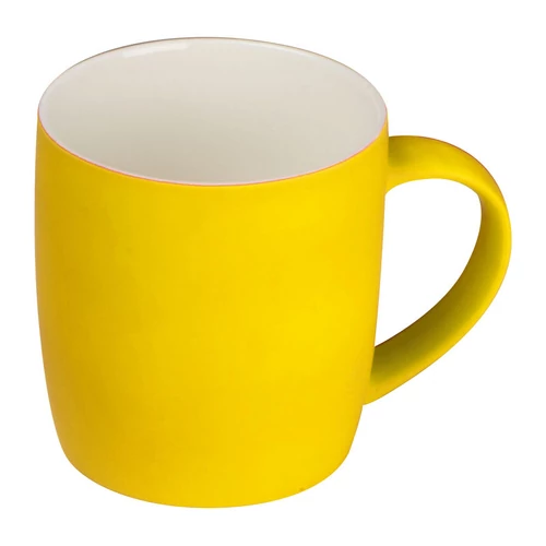 Gumírozott kerámia bögre, 300 ml, sárga