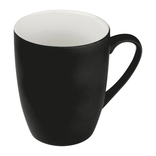 Gumírozott kerámia bögre, 300 ml, fekete