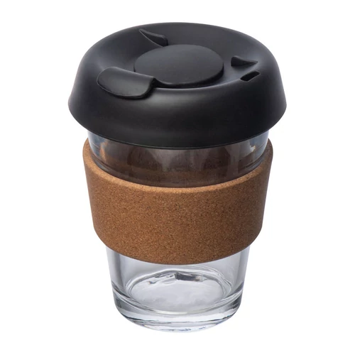 Boroszilikált üvegbögre, 350 ml, áttetsző