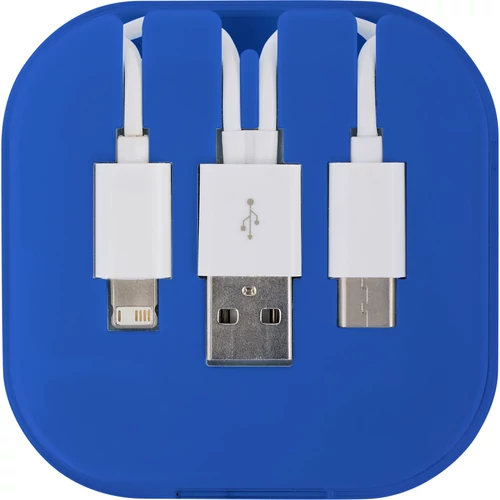 USB töltőkábel szett, kobaltkék