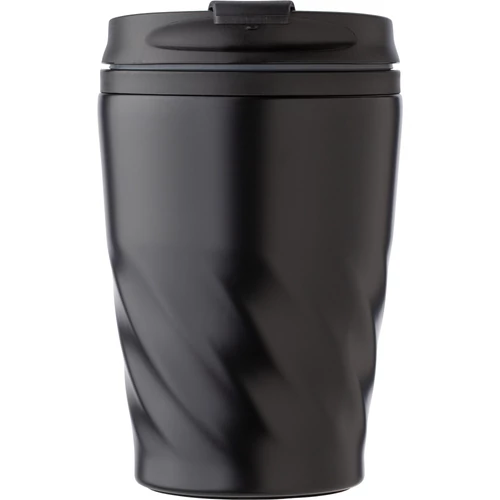 Acélpohár műanyag fedéllel, 325 ml, fekete