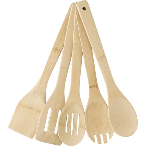 Bambusz spatula, 5 db, natúr