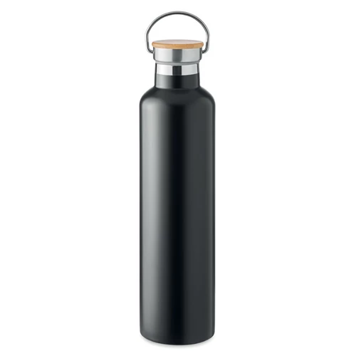 Duplafalú termosz 1 l, fekete