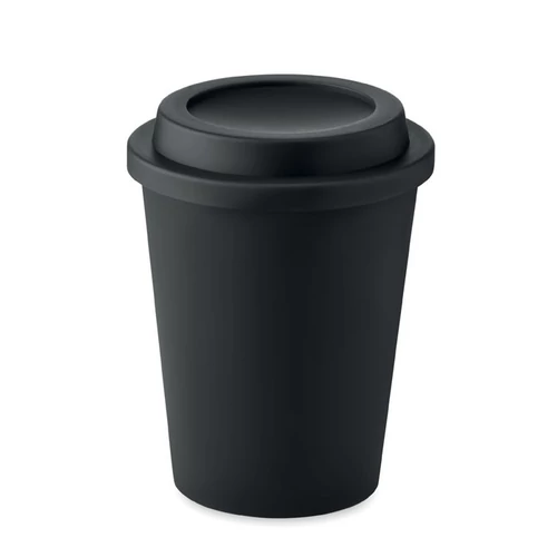 Duplafalú PP pohár 300 ml, fekete