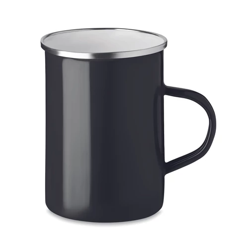 Silver Zománcozott fém bögre 550 ml, fekete