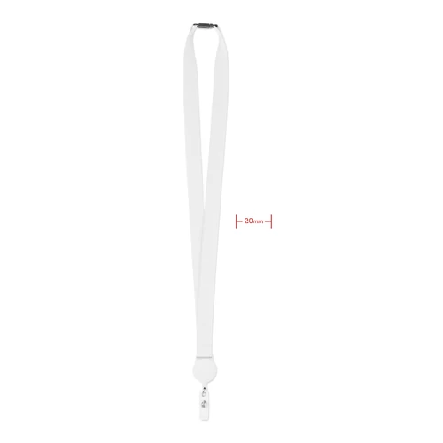 Zip lanyard Nyakpánt kihúzható tartóval, fehér