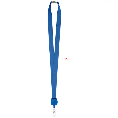 Zip lanyard Nyakpánt kihúzható tartóval, királykék