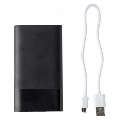 Alumínium powerbank, 5000 mAh, fekete