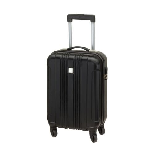 VERONA húzható kézipoggyász bőrönd, fekete
