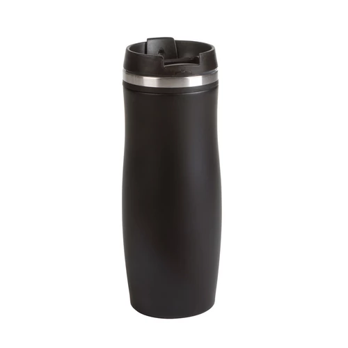 DARK CREMA duplafalú termosz bögre, fekete