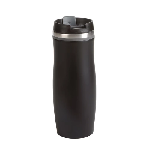 DARK CREMA duplafalú termosz bögre, fekete/szürke