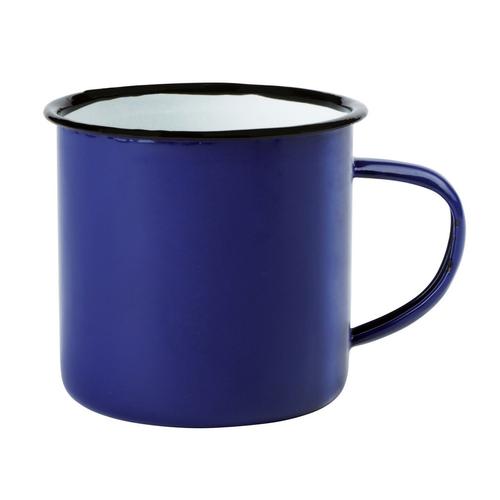 RETRO CUP zománcozott bögre, fehér, kék