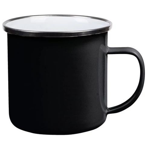 VINTAGE CUP zománcozott bögre, fekete